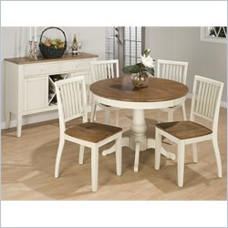 Jofran 644 Series 5 Piece Round Counter Height Dining Set in White