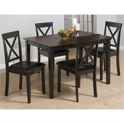 Jofran 261 Series 5 Piece Dining Table Set in Burly Brown and Black