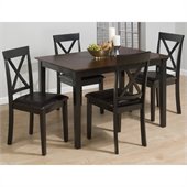 Jofran 261 Series 5 Piece Dining Table Set in Burly Brown and Black