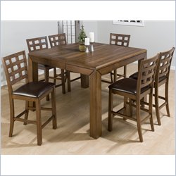 Jofran 737 Series 5 Piece Counter Height Dining Table Set in Walnut