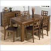 Jofran 737 Series 7 Piece Rectangular Dining Table Set in Walnut