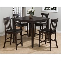 Jofran 892 Series 5 Piece Counter Height Dining Table Set in Merlot