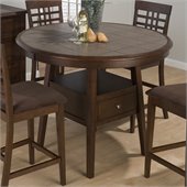 Jofran 976 Series Round Counter Height Dining Table in Caleb Brown
