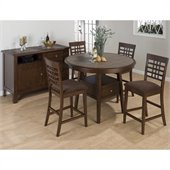 Jofran 976 Series 7 Piece Round Counter Height Dining Set in Brown