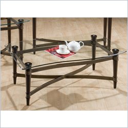 Jofran 132 Series Cocktail Table in Brandy Brown / Boris Bronze