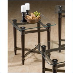 Jofran 132 Series End Table in Brandy Brown / Boris Bronze