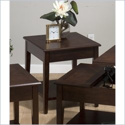 Jofran 164 Series End Table in Boise Brown Cherry