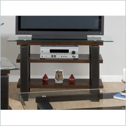 Jofran 819 Series Faux Leather Sofa Table / TV Stand in Fiona Cherry
