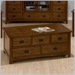 ADD TO YOUR SET: Jofran Mission Hill Rectangle Cocktail Table with Casters in Oak