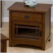 ADD TO YOUR SET: Jofran Mission Hill Square End Table with Drawer and Door in Oak