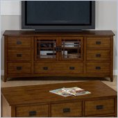 Jofran Mission Hill TV Stand with 7 Drawers and 2 Doors in Oak
