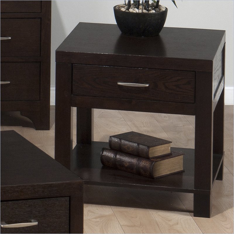 Jofran End Table in Vienna Espresso Finish