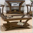 ADD TO YOUR SET: Jofran Kirstin Rectangle Cocktail Table with Glass Top in Cherry
