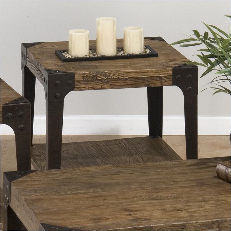 Jofran Square End Table in Timber Elm Finish