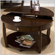 ADD TO YOUR SET: Jofran Riverside Round Lift-Top Cocktail Table in Brown Walnut