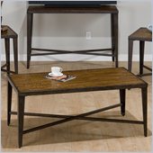 Jofran Glenna Rectangle Coffee Table in Elm and Black Metal 