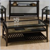 Jofran Sherman Rectangle Cocktail Table with Tempered Glass in Stone