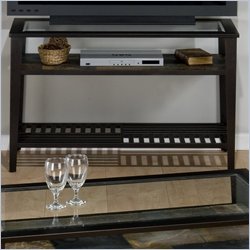 Jofran Sherman Sofa/Media Unit with Tempered Glass in Stone