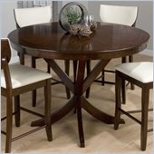 Jofran 433 Series Counter Height Round Dining Table in Satin Walnut