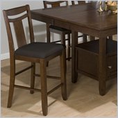 Jofran 532 Series Bowmab Faux Leather Counter Height Stool (Set of 2)