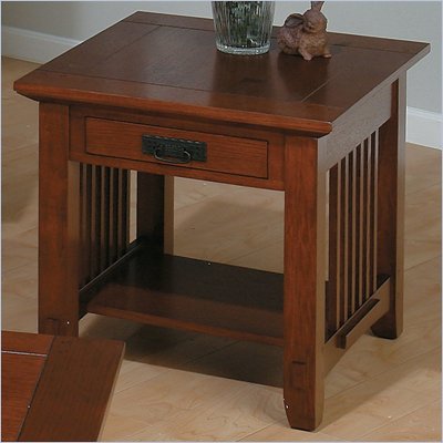 Jofran 036 Series Wood End Table in Brown Mission Oak