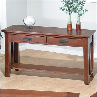 Jofran 036 Series Wood Sofa Table in Brown Mission Oak