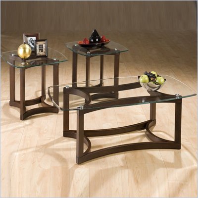 Jofran 3 Piece Glass Coffee Table and End Table Set