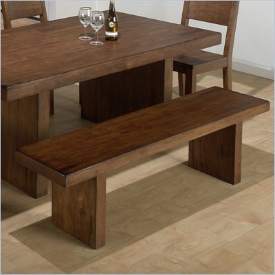 Jofran Bench with Slab Base in Braeburn Rough Hewn Cherry Finish