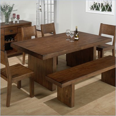 Jofran 6 Piece Dining Table Set in Braeburn Rough Hewn Cherry