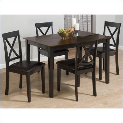 Jofran 261 Series 5 Piece Dining Table Set in Burly Brown and Black
