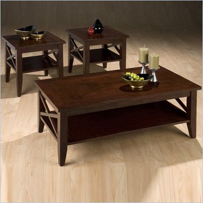 Jofran 3 Piece Coffee Table and End Tables Set in Cherry