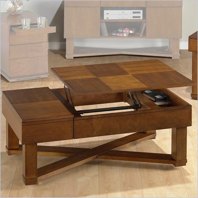 Jofran Rectangular Wood Lift-Top Coffee Table in Lewis Glazed Cherry