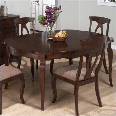 Jofran 369 Series Shaped Round Dining Table in Corsica Cherry Finish