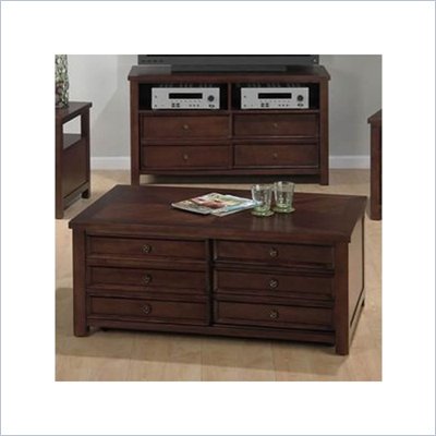 Jofran 378 Series Rectangular Cocktail Table with Casters in Burnished Anagre