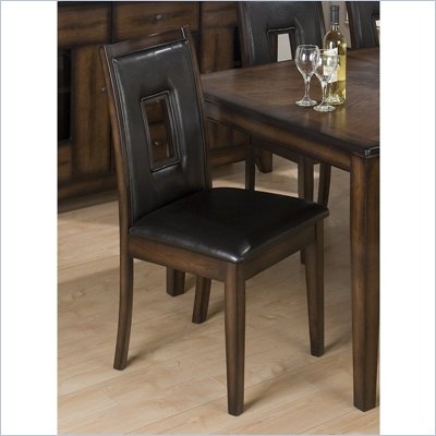 Jofran 431 Series Faux Leather Dining Side Chair in Oak (Set of 2)