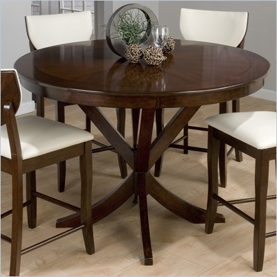 Jofran 433 Series Counter Height Round Dining Table in Satin Walnut