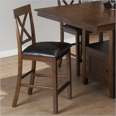 Jofran 439 Series X Back Faux Leather Counter Height Stool (Set of 2)