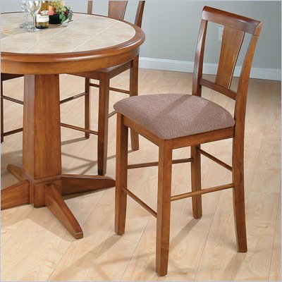Jofran Tapered Back Counter Height Stool in Saddle Brown Oak (Set of 2)