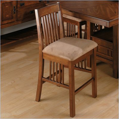 Jofran Mission Counter Height Stool in Saddle Brown Oak (Set of 2)