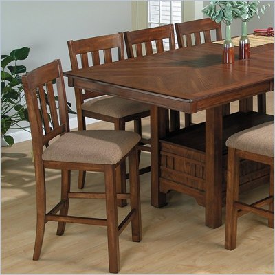 Jofran School House Counter Height Stool in Saddle Brown Oak (Set of 2)