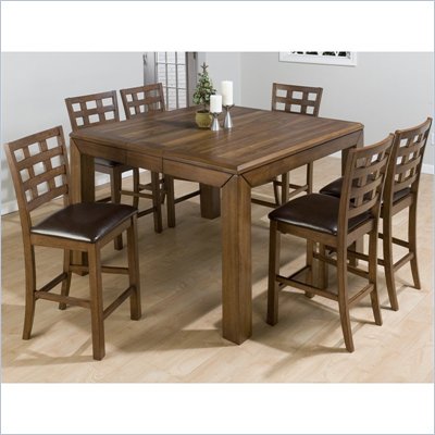 Jofran 737 Series 5 Piece Counter Height Dining Table Set in Walnut