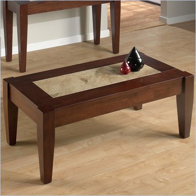 Jofran 781 Series Rectangular Italian Tile Top Cocktail Table in Arno Amaretto Finish