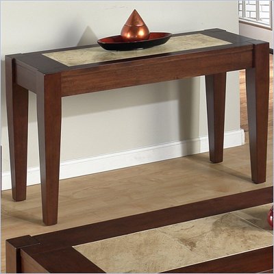 Jofran 781 Series Italian Tile Tope Sofa Table in Arno Amaretto Finish