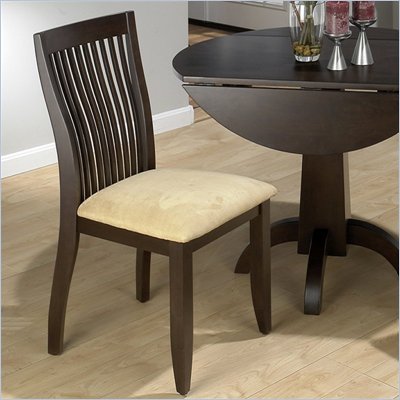 Jofran Vertical Slatback Wood Side Chair in Dark Chianti Finish (Set of 2)