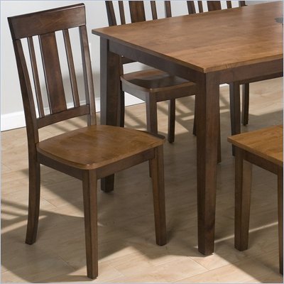 Jofran Triple Upright Wood Side Chair in Espresso and Gold (Set of 2)