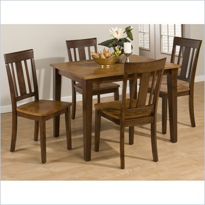 Jofran 875 Series 5 Piece Casual Dining Table Set in Espresso and Gold