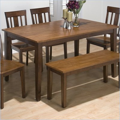 Jofran 6 Piece Rectangle Dining Set in Kura Espresso and Canyon Gold