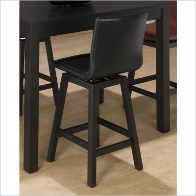Jofran 960 Series Bain Black Leather Counter Height Stool (Set of 2)