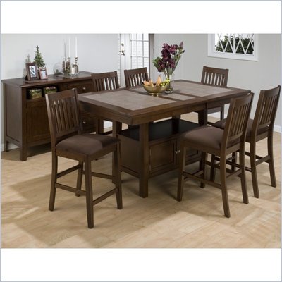 Jofran 976 Series 7 Piece Counter Height Dining Set in Caleb Brown