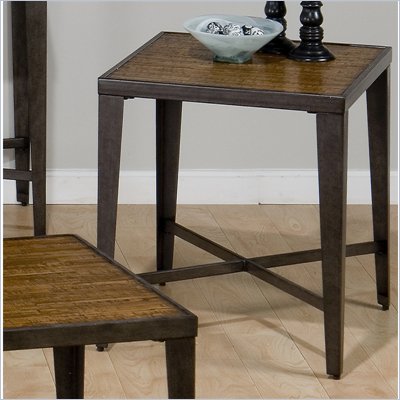 Jofran Glenna End Table in Elm and Black